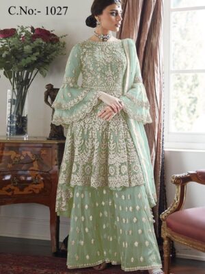 Pista Green Embellished Heavily Embroidered Work Kurta - Pakistani Suit