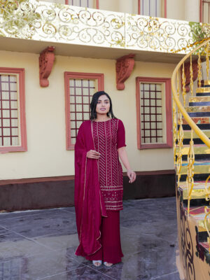 Pink Elevate Look With The Modern Kurta Palazzo Suit