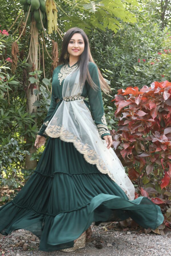 Heavy Designer Embroidery With Stone Work On Sea Green Colour Bollywood  Party Anarkali Dress - KSM PRINTS - 4126750
