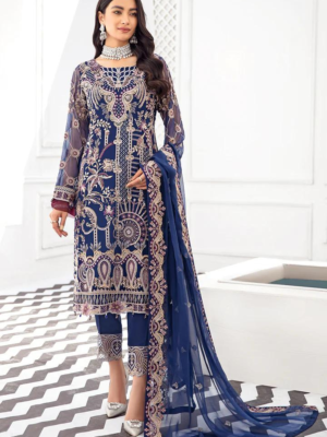 Clematis Blue Embellished Embroidered Pakistani Salwar Suit