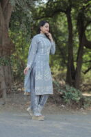 Round Neck Designer Embroidered Salwar Suit