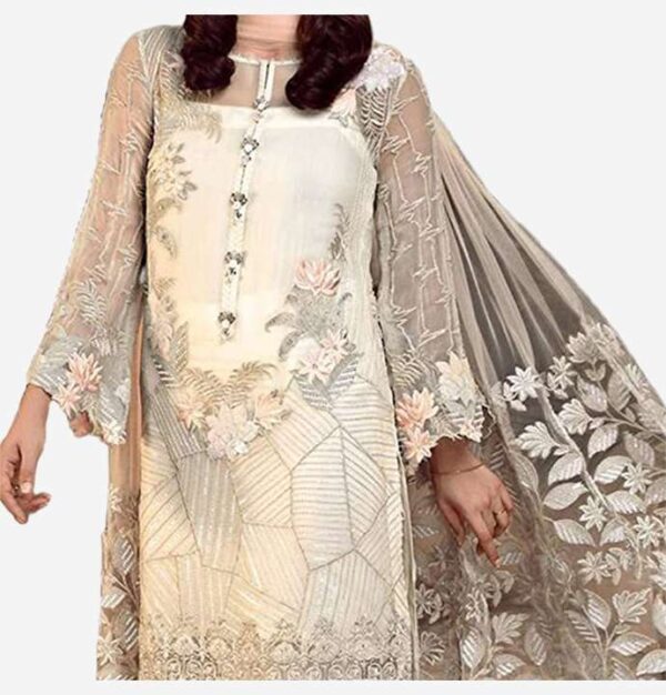 Off-White Elegant Heavy Dupatta Attractive Designer Salwar Suit