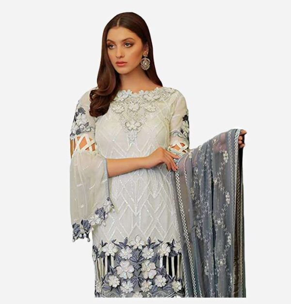 Off-White Heavy Dupatta Attractive Designer Pakistani Salwar Suit