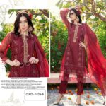 Regal Red Pakistani Salwar Suit with Semi-Stitched Organza Top and Embroidered Organza Dupatta