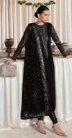 Black Georgette Round Neck Heavy Pakistani Suit with Embroidery Work