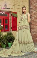 Light Green Embroidered Faux Georgette Party Wear Gown for Women