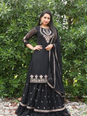 Designer Lucknowi Anarkali Lehenga Suit – FashionVibes