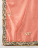 Peach Embroidered Chinon Straight Kurta Palazzo Set