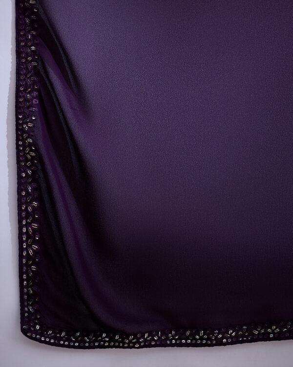 Amethyst Purple Embroidered Faux Georgette Anarkali Gown Set