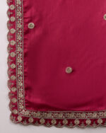 Pink Embroidered Chinon Flared Kurta Sharara Set