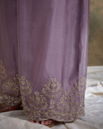 Light Purple Embroidered Chinon Straight Kurta Palazzo Set