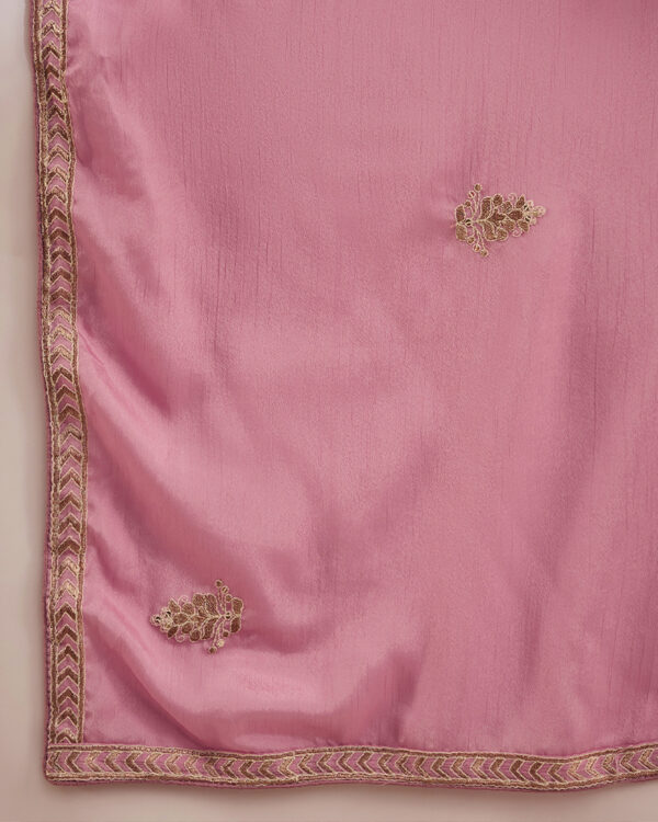 Light Pink Embroidered Chinon Anarkali Kurta Palazzo Set