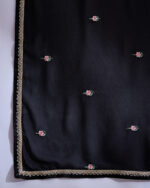 Black Embroidered Faux Georgette Anarkali Gown with Jacket
