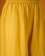 Yellow Embroidered Georgette Straight Kurta Palazzo Set