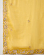 Yellow Embroidered Georgette Straight Kurta Palazzo Set