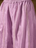 Light Pink Embroidered Kurta Palazzo Set - Chinon Fabric with Dupatta