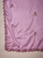 Light Pink Embroidered Kurta Palazzo Set - Chinon Fabric with Dupatta