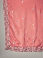 Light Pink Embroidered Kurta Sharara Set - Chinon Fabric with Dupatta