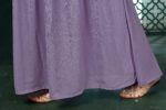 Light Purple Anarkali Kurta Lehenga Set with Lace Dupatta - Women's Ethnic