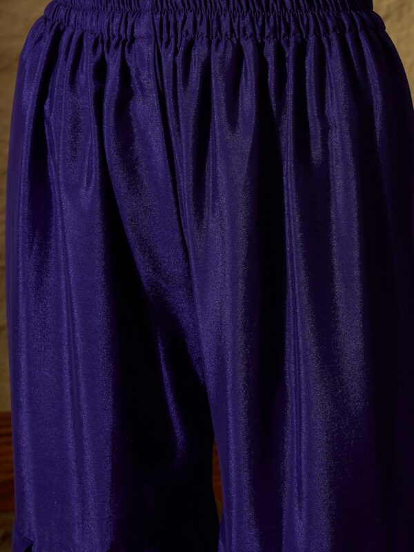 Elegant Purple Embroidered Kurta Sharara Set – Chinon Fabric with Santoon Lining