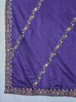 Elegant Purple Embroidered Kurta Sharara Set – Chinon Fabric with Santoon Lining
