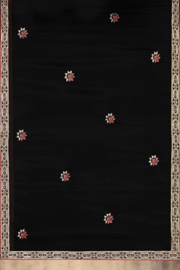 Black Elegance Embroidered Straight Kurta Palazzo Set – Premium Chinon Fabric