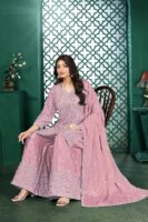 Light Pink Embroidered Kurta Palazzo Set