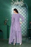 Light Purple Embroidered Kurta Palazzo Set