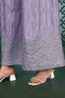 Light Purple Embroidered Kurta Palazzo Set