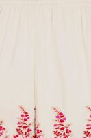 Off White Embroidered Kurta Palazzo Set - Chinon Fabric with Dupatta