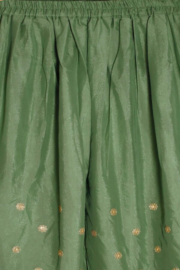 Green Embroidered Georgette Kurta Palazzo Set with Dupatta