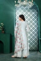 Light Blue Embroidered Kurta Palazzo Set with Printed Dupatta