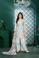 Light Blue Embroidered Kurta Palazzo Set with Printed Dupatta