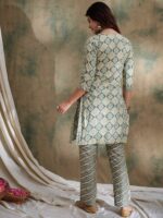 Verdant Green Printed Cotton Co-Ord Set - Effortless Ethnic Elegance
