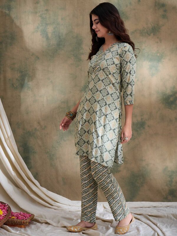 Verdant Green Printed Cotton Co-Ord Set - Effortless Ethnic Elegance