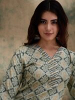 Verdant Green Printed Cotton Co-Ord Set - Effortless Ethnic Elegance