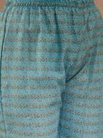 Azure Blue Printed Cotton Co-Ord Set - Effortless Ethnic Elegance