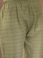 Nature-Inspired Green Printed Cotton Co-Ord Set - Modern Ethnic Comfort