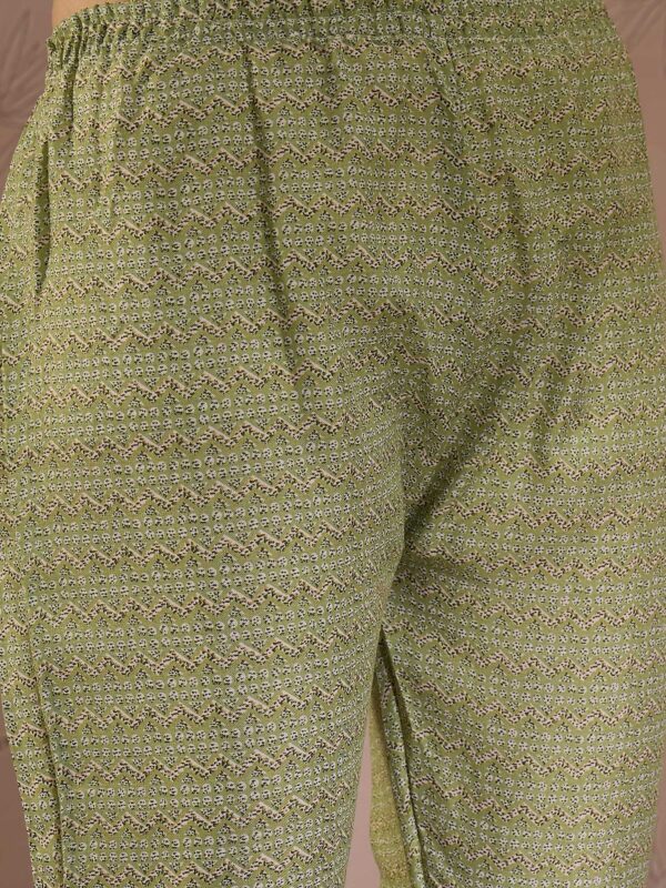 Nature-Inspired Green Printed Cotton Co-Ord Set - Modern Ethnic Comfort