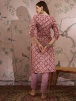 Feminine Pink Printed Cotton Co-Ord Set - Modern Ethnic Comfort