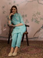 Serene Blue Printed Cotton Co-Ord Set - Contemporary Ethnic Comfort