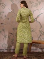 Nature-Inspired Green Printed Cotton Co-Ord Set - Modern Ethnic Comfort
