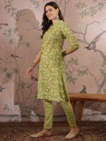 Nature-Inspired Green Printed Cotton Co-Ord Set - Modern Ethnic Comfort