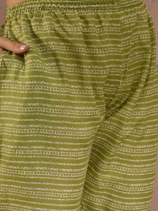 Nature-Inspired Green Printed Cotton Co-Ord Set - Modern Ethnic Comfort