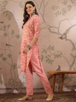 Nature's Elegance: Green Printed Cotton Co-Ord Set
