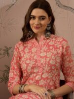 Nature's Elegance: Green Printed Cotton Co-Ord Set