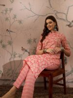 Nature's Elegance: Green Printed Cotton Co-Ord Set