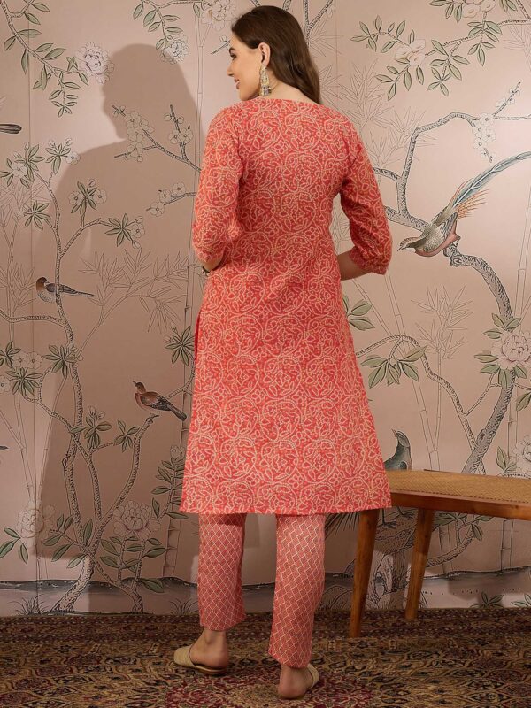 Peach Perfection Printed Cotton Co-Ord Set