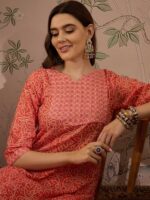 Peach Perfection Printed Cotton Co-Ord Set