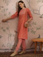 Peach Perfection Printed Cotton Co-Ord Set